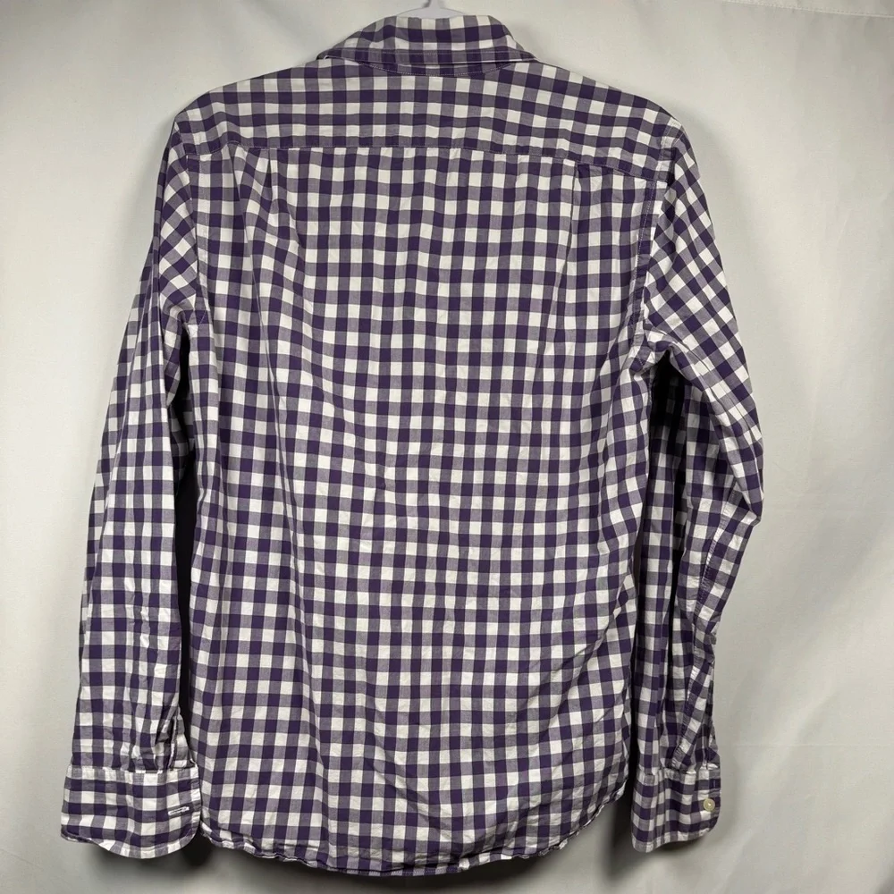 J.Crew Slim Fit Purple & White Checkered Long Sleeve Button Up Shirt S